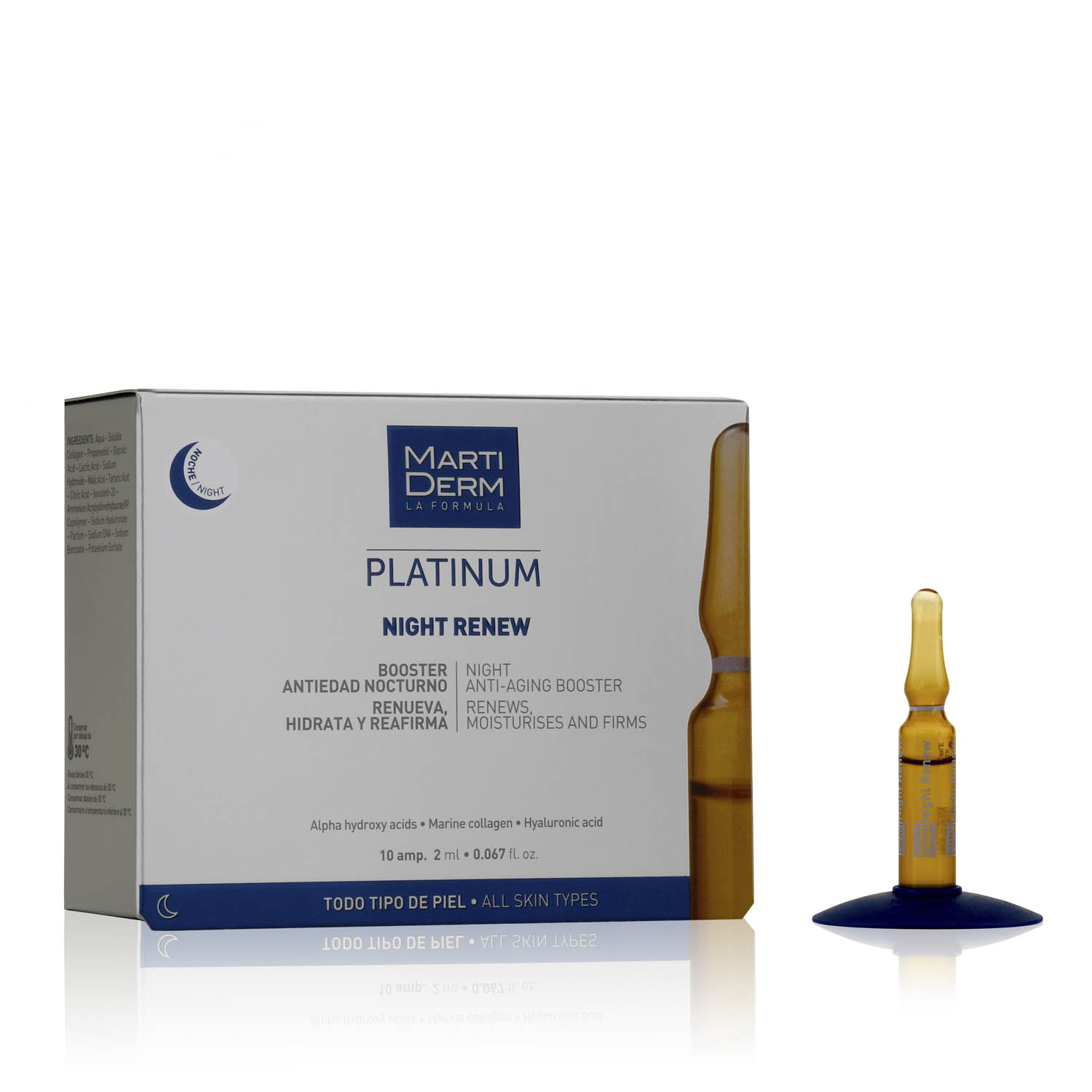 Night Renew 10 ampoules MartiDerm the brand in cosmetic dermatology.