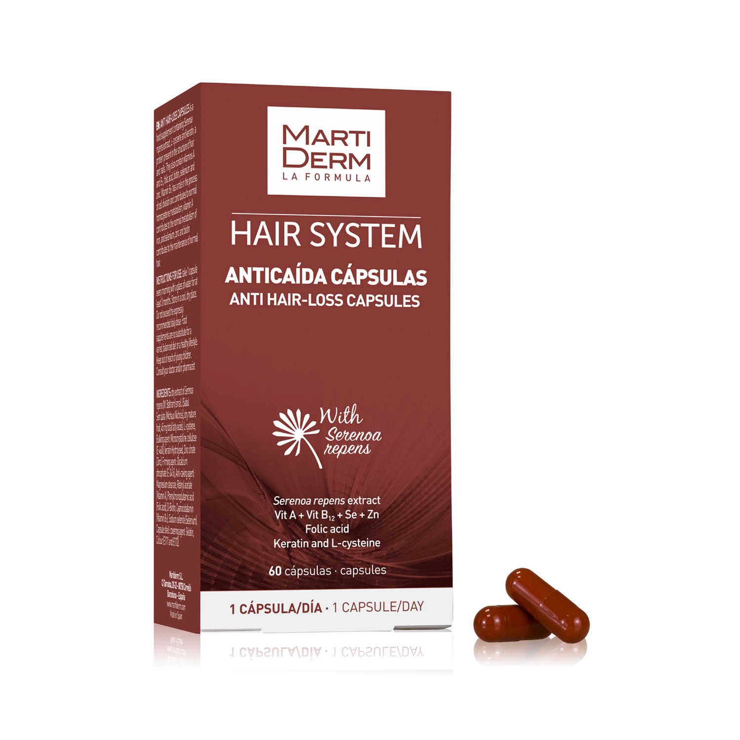 Hair System Anti Hair-Loss Capsules - 60 units - MartiDerm the brand in  cosmetic dermatology.